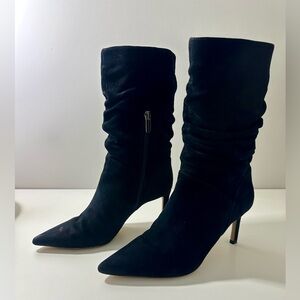 Vince Camuto Black Slouchy Heeled Boots